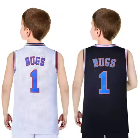 Movie Space Jam Youth Basketball Jersey BUGS LOLA TWEETY TAZ Child Sports Shirts Sleeveless Boys Sin
