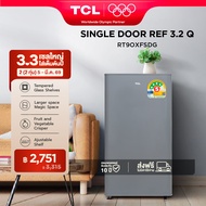 \\\TCL ตู้เย็น 1 ประตู ขนาด 3.2 Q สีเงิน/ขาว จัดส่งฟรี รับประกัน 10 ปี รุ่น RT90XFSDG พร้อมแผงควบคุม