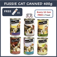 GUN PET Fussie Cat USA Premium Cat Canned Wet Food Fresh Wild Caught Tuna Makanan Kucing Basah Can Food 400g