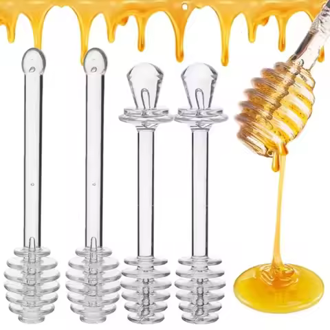 Honey Stir Bar Long Handle Jar Spoon Practical Plastic Dipper Honey Milk Tea Long Stick Supplies Hig