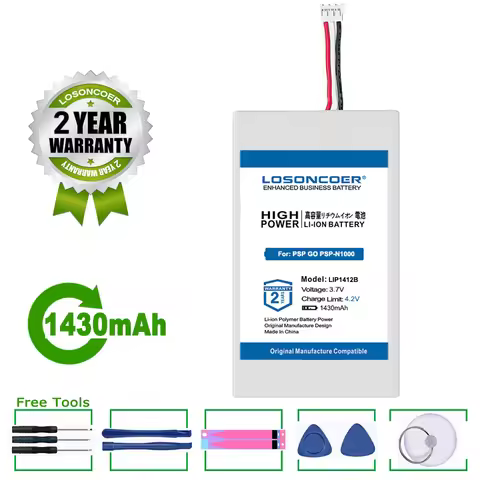 LOSONCOER LIP1412B LIP1412 1430mAh Battery For Sony PSP GO PSP-N1000 N1001 N1002 N1003 N1004 PSP-NA1