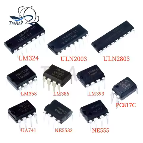 10PCS LM324N LM358 LM386 LM393 UA741 NE5532 NE555 ULN2003AN ULN2803APG PC817C DIP-16 DIP-14 DIP-8 Op