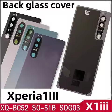 Back Glass back cover case for Sony XPERIA 1iii Mark3 XQ-BC72 X1III XQ-BC52 SO-51B SOG03 battery Hou