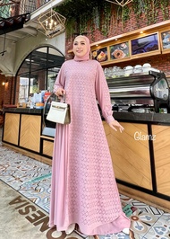 Zahira1808 Aileen 2 Gamis Bahan Katun Bordir Bolong Mix Ceruty Baby Doll Gamis Murah Trendi Baju Syari Muslim Wanita Ibu Terlaris Baju Pesta Adem Nyaman Di Pakai Real pict