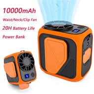 (10000mAh )Portable Waist Fan Rechargeable, Mini Neck Fan With AI Chip