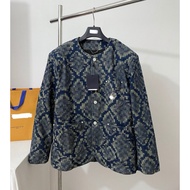 ️[Hight Quality] - Demin Jacket - Super Beautiful Damier Collar Graphic Chrysanthemum Denim Jacket -