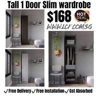 *Tall Compact 1 door Wardrobe (TK-101)