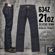 IRON HEART 634Z 21oz Selvedge Denim Regular Straight Zip Fly Jeans Made in JP