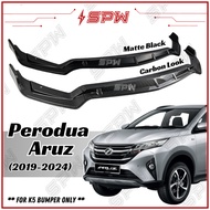 Perodua Aruz (2019-2024) K5 Pro Front Lip Diffuser Lips Front Bumper Skirt Skirting ABS Matte Black 