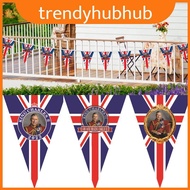 20-sided 6-meter Long Triangular Flags British King Charles Coronation Design