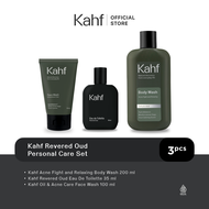 Kahf Revered Oud Personal Care Set (Face Wash, Body Wash, EDT)
