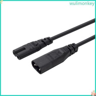 WU 30cm 11 8inch IEC320 C7 to Figure 8 C8 Power Cord Male to Female Connector Adapter Cable Extensio