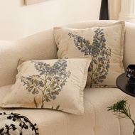 หมอนรองกระดูกสันหลังผ้าฝ้ายแท้ Pure Cotton Sofa Support Pillow Living Room Pillow Case Bedside Pillo