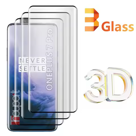 3Pcs 3D Tempered Glass For Oneplus 7 Pro Screen Protector Full Cover Film For Oneplus 7T Pro Glass
