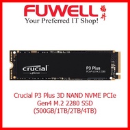 FUWELL - Crucial P3 Plus (500GB/1TB/2TB/4TB) 3D NAND NVMe PCIe Gen4 M.2 NVME SSD