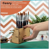[fixory] Wooden Paint Brush Holder Art Supply Storage Rack Wood Paint Brush Rack Holding