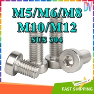 304 Stainless Steel Thin Head Hexagon Socket Bolt Hex Socket Cap Screw Allen Key Screw M5/M6/M8/M10/