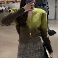 Áo Khoác Len Cardigan Loang Màu Nút Gài Cao Cấp Chất Len Dệt Kim Dày Mịn Co Giãn Dáng Rộng 70kg Trở 