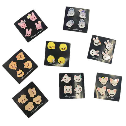 4-piece SKZOO mini brooch decoration accessories Stray kids animal image decoration cute brooch clot