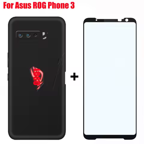 For Asus ROG Phone 3 ZS661KS case Soft Silicone Case Cover For ASUS ROG Phone3 + full cover screen p