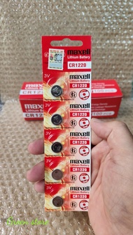 Vỉ 5 viên pin CR1220  / CR 1220 Lithium Maxell 3V hàng chính hãng - Made in Japan