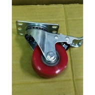 3 "Flat PU Heavy Duty Wheel/Movable Wheel/Brake Wheel/Fixed Wheel