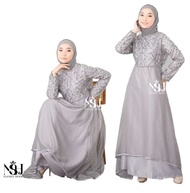 Gamis Modern Terbaru Brukat Kondangan Baju Muslim Dress Remaja 2025 kebaya kasual Perempuan mewah Le