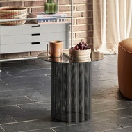 【Hübsch】 - 991103 黑色玻璃桌面金屬網格茶几 置物桌 邊几