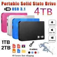 Portable SSD 1TB 2TB External Hard Drive Solid State Drive High Capacity Hard Disk Mass Storage Device for Laptop/Desktop/Phone