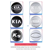 KIA Ốp chụp mâm đúc mẫu logo cũ vành 58mm màu đen trắng Set Nắp Đậy Trục Bánh Xe Thông Minh Cho Kia