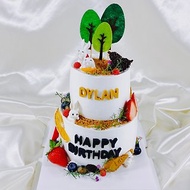 兔兔森林 生日客製蛋糕 卡通蛋糕 寶寶滿周歲 雙層4+6吋 台南面交