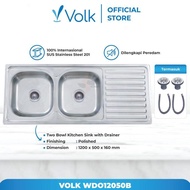 Kitchen Sink / Bak Cuci Piring 2 Lubang Volk Camelia Wdo12050B