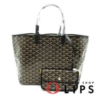 Goyard Saint Louis PM PVC/皮革女士手提包，黑色 [全新]