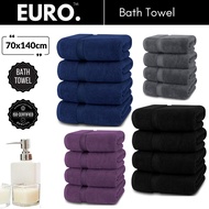 Euro Towel 𝟰𝗽𝗰 𝗕𝘂𝗻𝗱𝗹𝗲 Set 70x140 Hotel Bath Towel 550gram Natural Cotton High Water Absorbent Towel