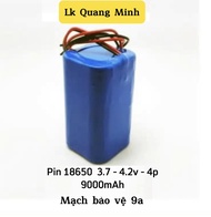 Pin sạc 3.7v - 4.2v 2 cell 18650 4000mah mạch bảo vệ 1s 3A dùng cho đèn tích điện quạt mini loa kara