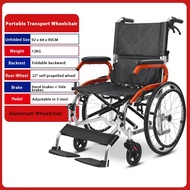 Lightweight Wheelchair for Elderly Foldable Manual Wheelchair Transport Chair with Swing-Away Footrests Support Up 100kg