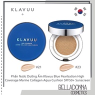 Phấn Nước Dưỡng Ẩm Klavuu Blue Pearlsation High Coverage Marine Collagen Aqua Cushion SPF50+ PA+++ S