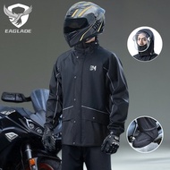 EAGLADE Raincoat for Motorcycle Men Waterproof+Shoe Cover Scratch Resistant Breathable B30 in Black 