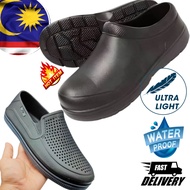 M CLASS / Kasut Sandal Plastik Getah Lelaki Perempuan Hitam Kalis Air Ringan Kerja