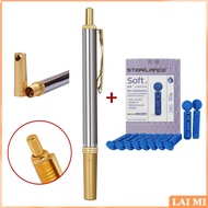 Pen Bekam Besi + Jarum Bekam 50pcs 28G Kotak / Jarum Insulin 4mm Alat Bekam Stainless Steel Pen+28G 