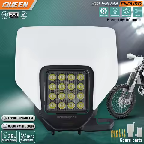 QUEEN X MOTOR Motorcycle Headlight Headlamp Light Supermoto Fairing For Husqvarna FC TC FE TE MX Dir