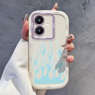 Case For VIVO Y22 Y22s Shockproof Silicone Flame Phone