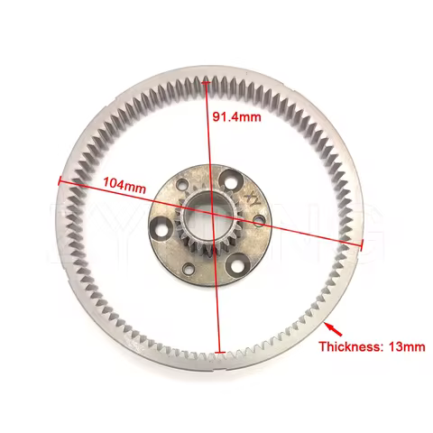 Electric Vehicle Motor Gear Ring Metal Pinions 93 Tooth Outer Diameter 104mm for Bafang Motor 36T 38
