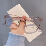 Fashion Glasses Retro Transparent Glasses Frame Ladies Men Anti-blue Light Round Frame Glasses Black