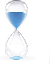 Sand Timer, 60 Minute Hourglass, Blue Sand, Glass Decorative Hourglass, 1 Hour - Large Hourglass for