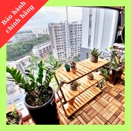 3-tier wooden shelf made of natural Melaleuca wood, 3-tier wooden shelf, convenient folding 3-tier w