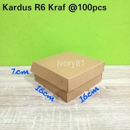 Brown cardboard R6 craft 16cm x 16cm x 7cm 310gsm chocolate cake snack cardboard
