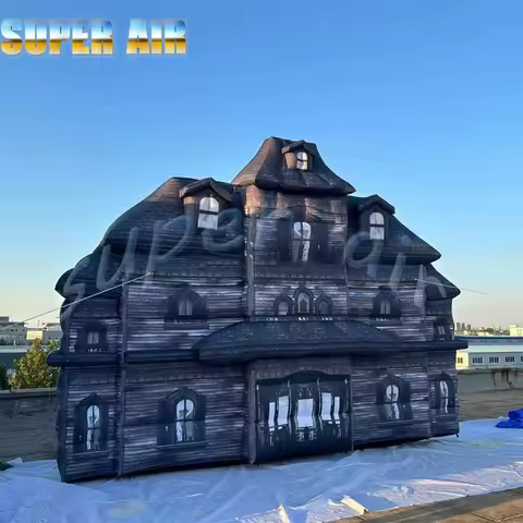 Giant Inflatable Haunted House Victorian Spooky Mansion Custom Halloween Party Decoration