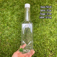 DAVIN 750 ml bottle syrup juice bottle 750 ml square bottle PCO CAP 28