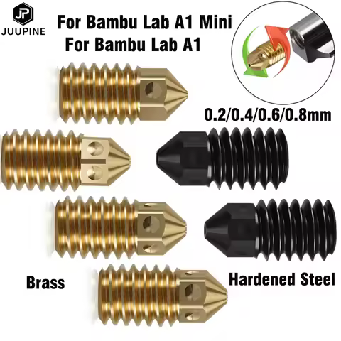 For Bambu Lab A1 Accessories Bambu Lab A1 Mini Nozzle Kit Brass Hardened Steel 0.2 0.4 0.6 0.8 For B